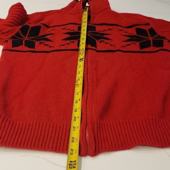 ROOTS Winter Edition Red Sweater Women's Small 100% Lambs wool Red snowfla - Picture 11 of 11